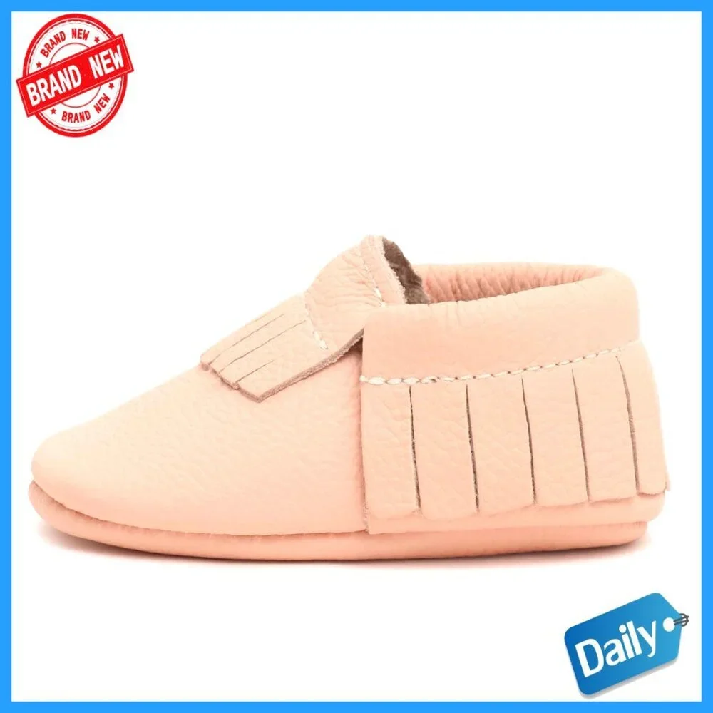 Leather Baby Mocc, Pull-On Slippers for Boys and Girls